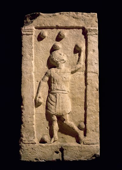 Relief depicting a juggler from the stela of Settimia Spica by Roman